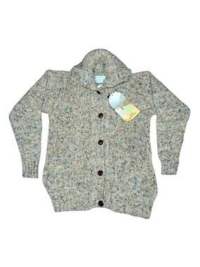 Vintage Donegal Woollen Irish Fisherman Cardigan Sweater